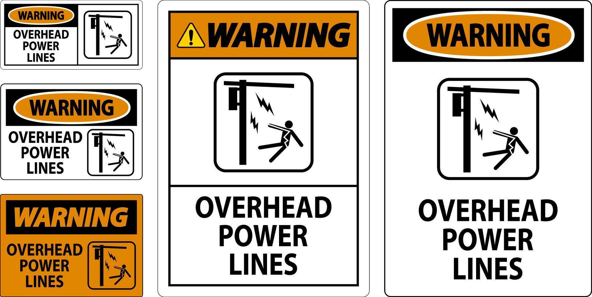 Warning Sign Overhead Power Lines vector