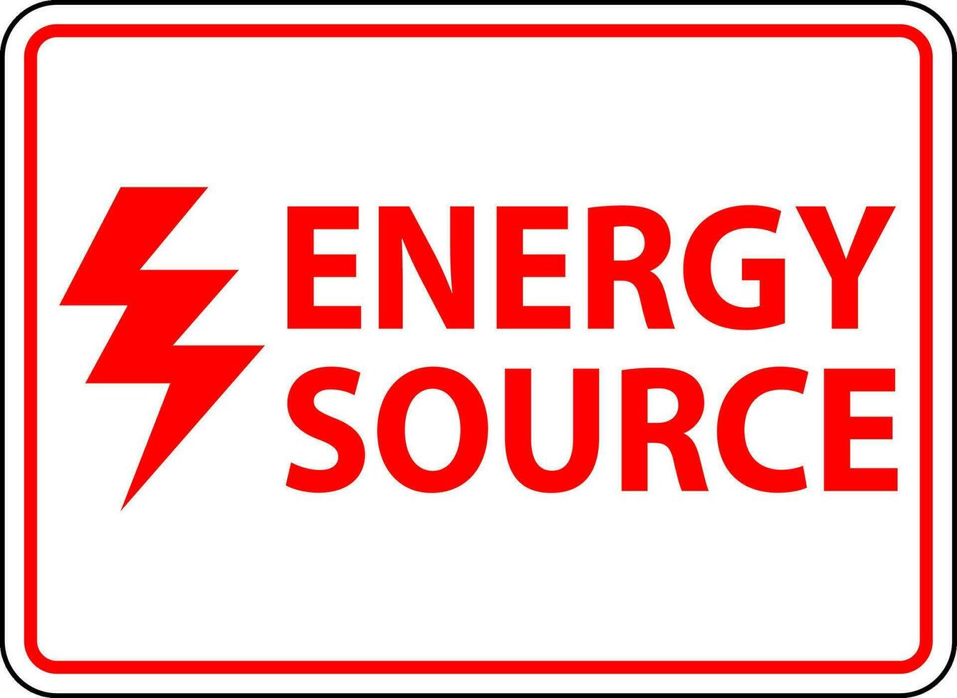 advertencia etiqueta firmar, energía fuente vector