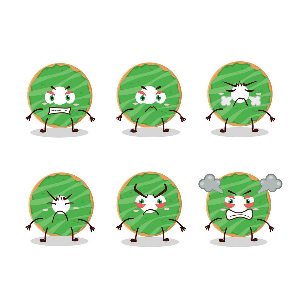 Cocopandan donut cartoon character with various angry expressions vector