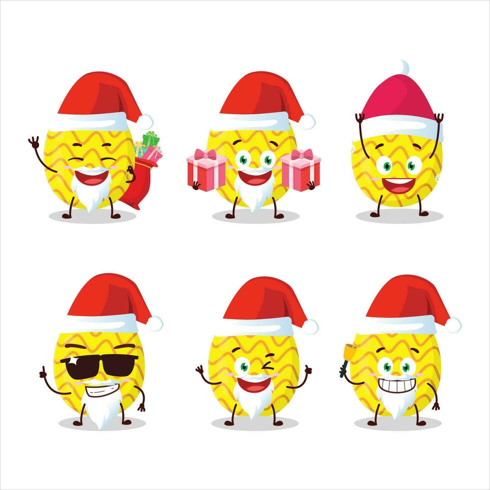 Santa Claus emoticons with yellow easter egg cartoon character vector