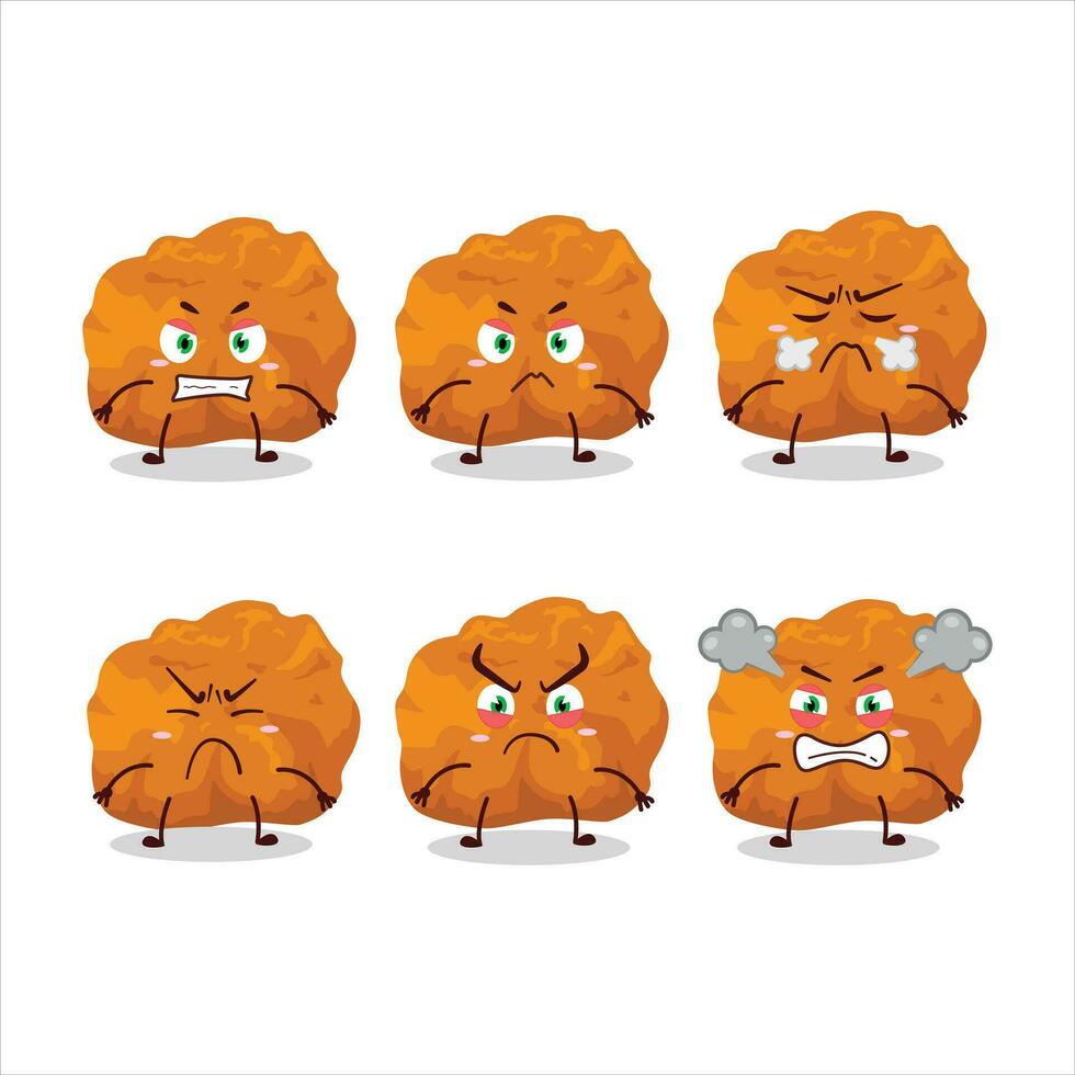 Karage cartoon character with various angry expressions vector