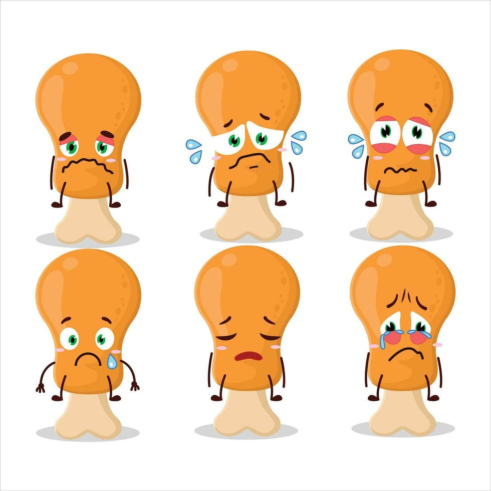 Chicken thight cartoon character with sad expression vector