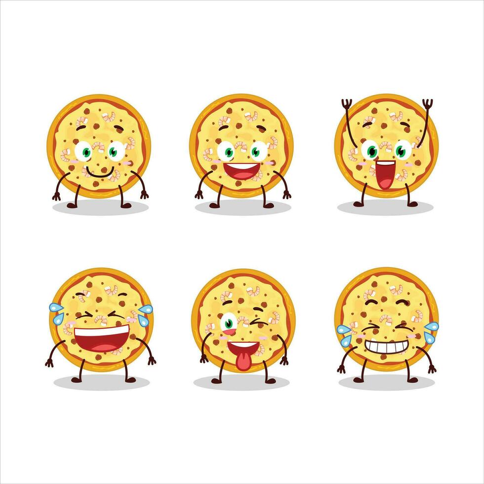 Cartoon character of marinara pizza with smile expression vector