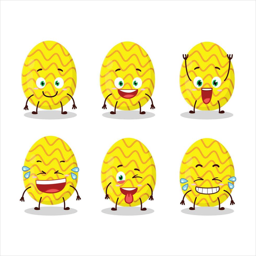 dibujos animados personaje de amarillo Pascua de Resurrección huevo con sonrisa expresión vector