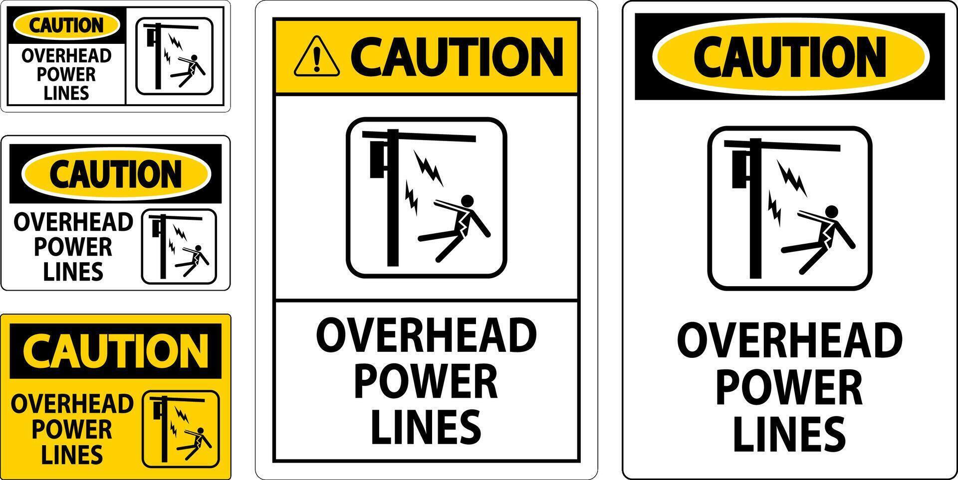 Caution Sign Overhead Power Lines vector