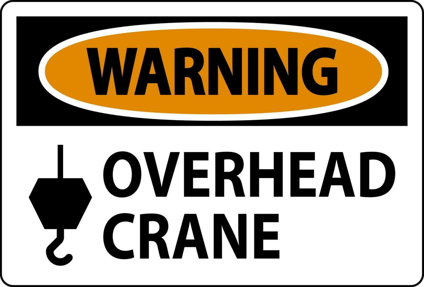 Warning Sign, Overhead Crane vector