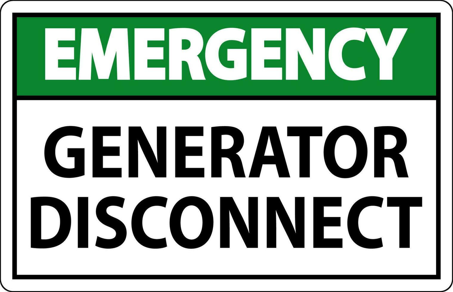 Emergency Sign Generator Disconnect vector