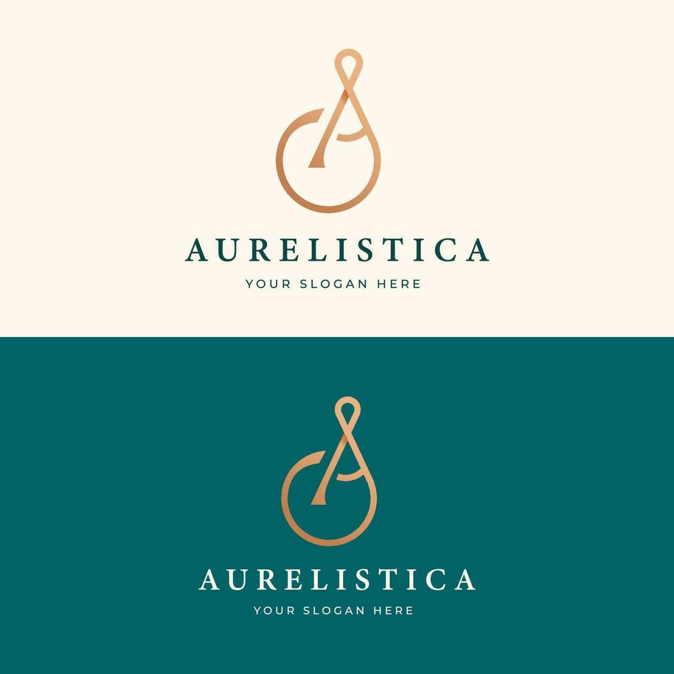 luxury minimalist initials logo vector