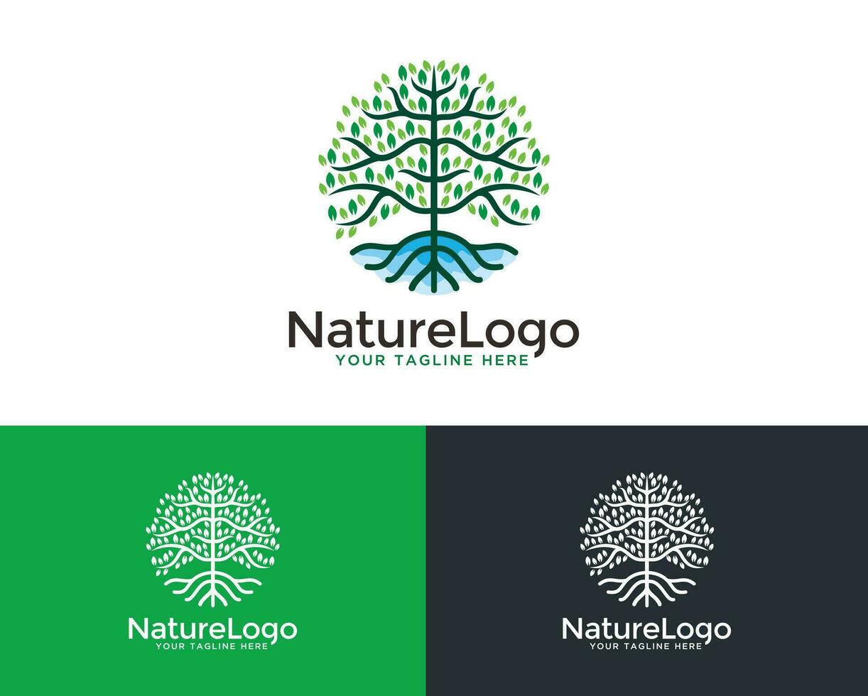 modern minimalist natural logo design vector