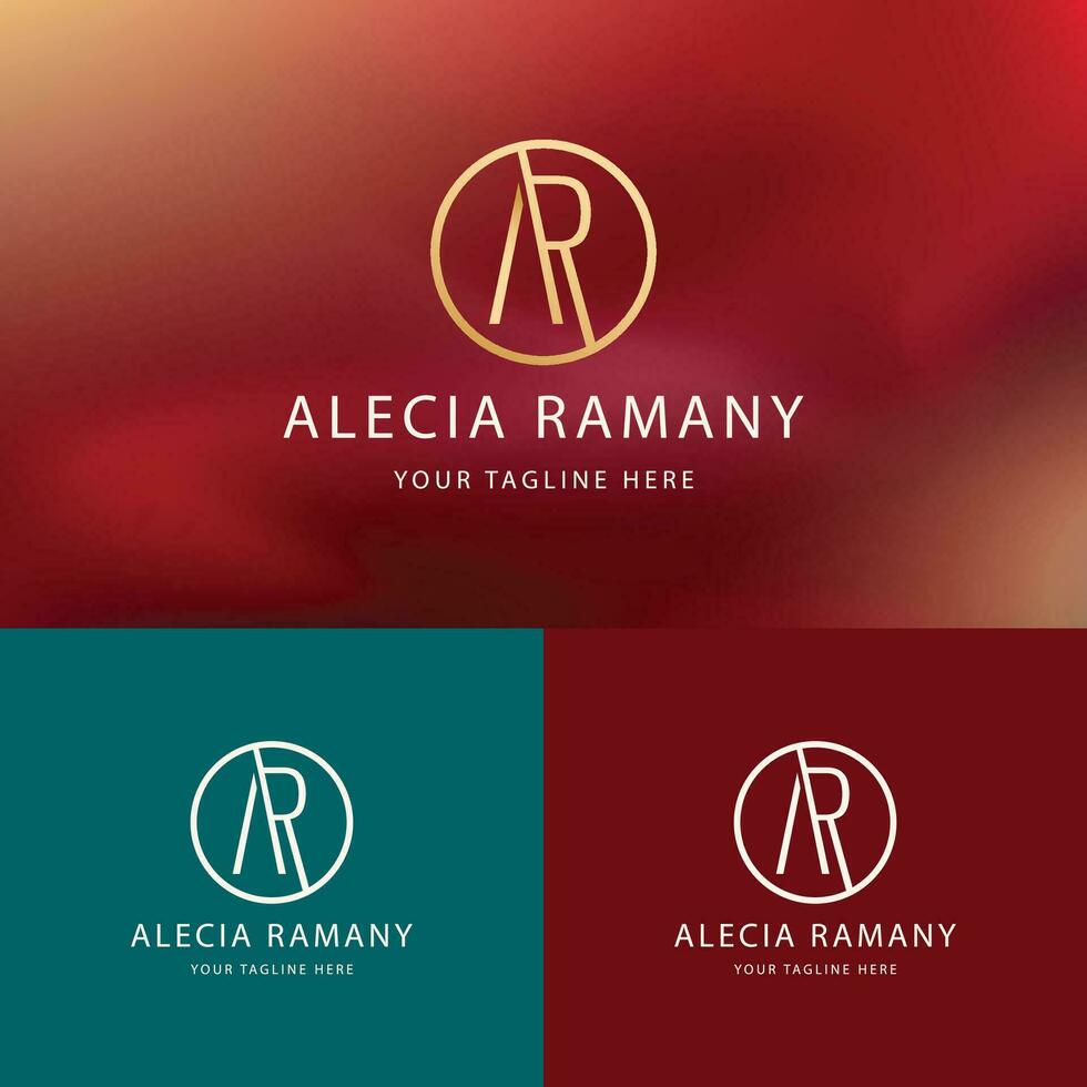 luxury minimalist initials logo vector