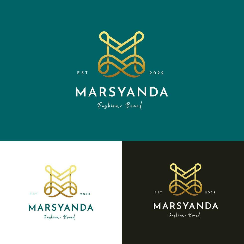 luxury minimalist initials logo vector