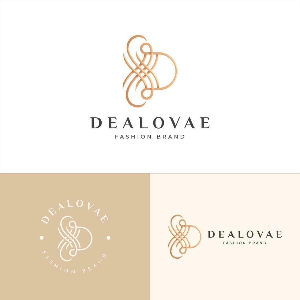 luxury minimalist initials logo vector