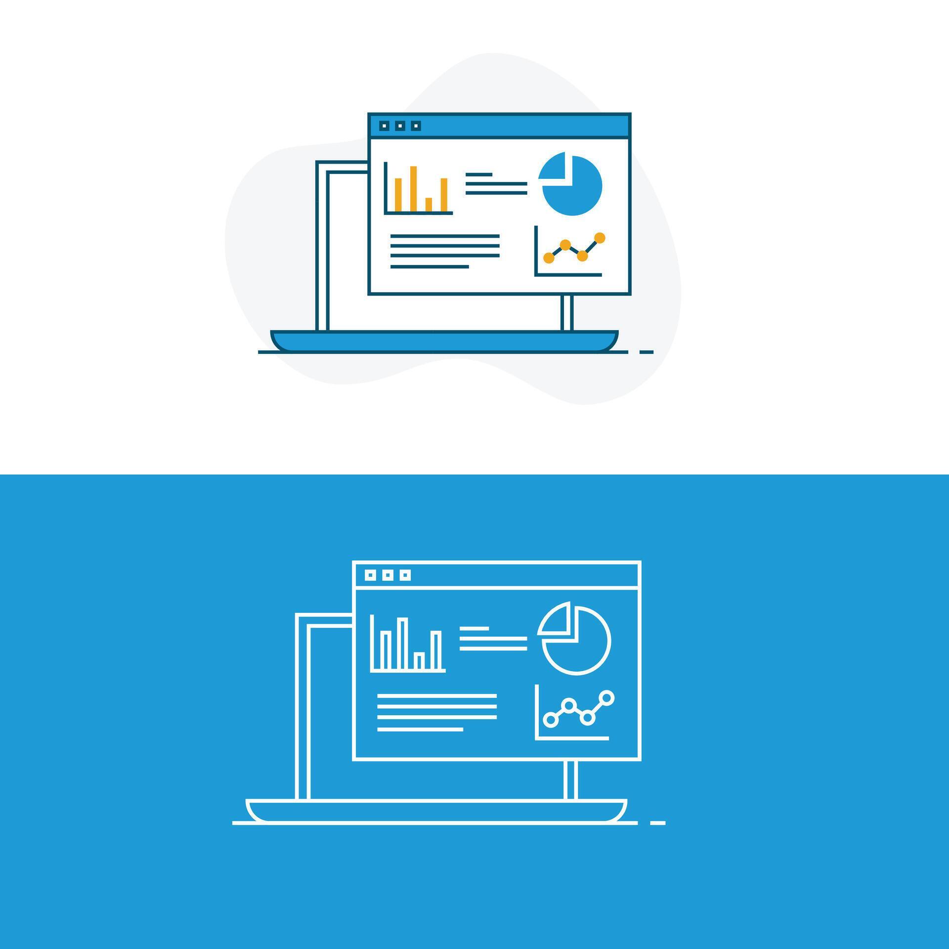 Data analytics icon, Business intelligence - Analytics dashboard 