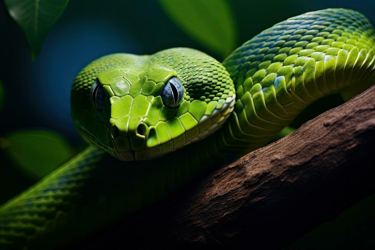 Green tree python Rhabdophus rhabdophus, Closeup of a stethoscope on a medical uniform, AI Generated photo