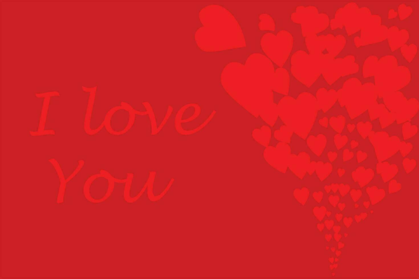 i love you and heard shape designe vector