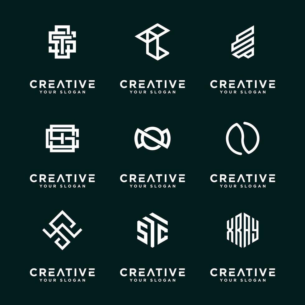 modern minimalist monogram logo logo vector