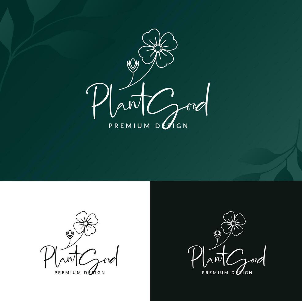 minimalist modern luxury line art logo design vector