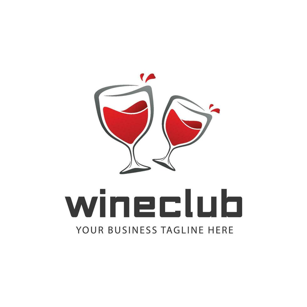 minimalist beer wine and club logo vector