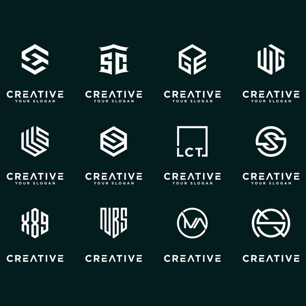 modern minimalist monogram logo logo vector