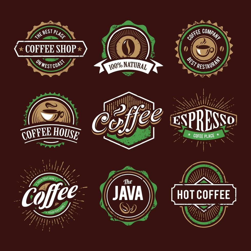 modern coffee shop logo design vector