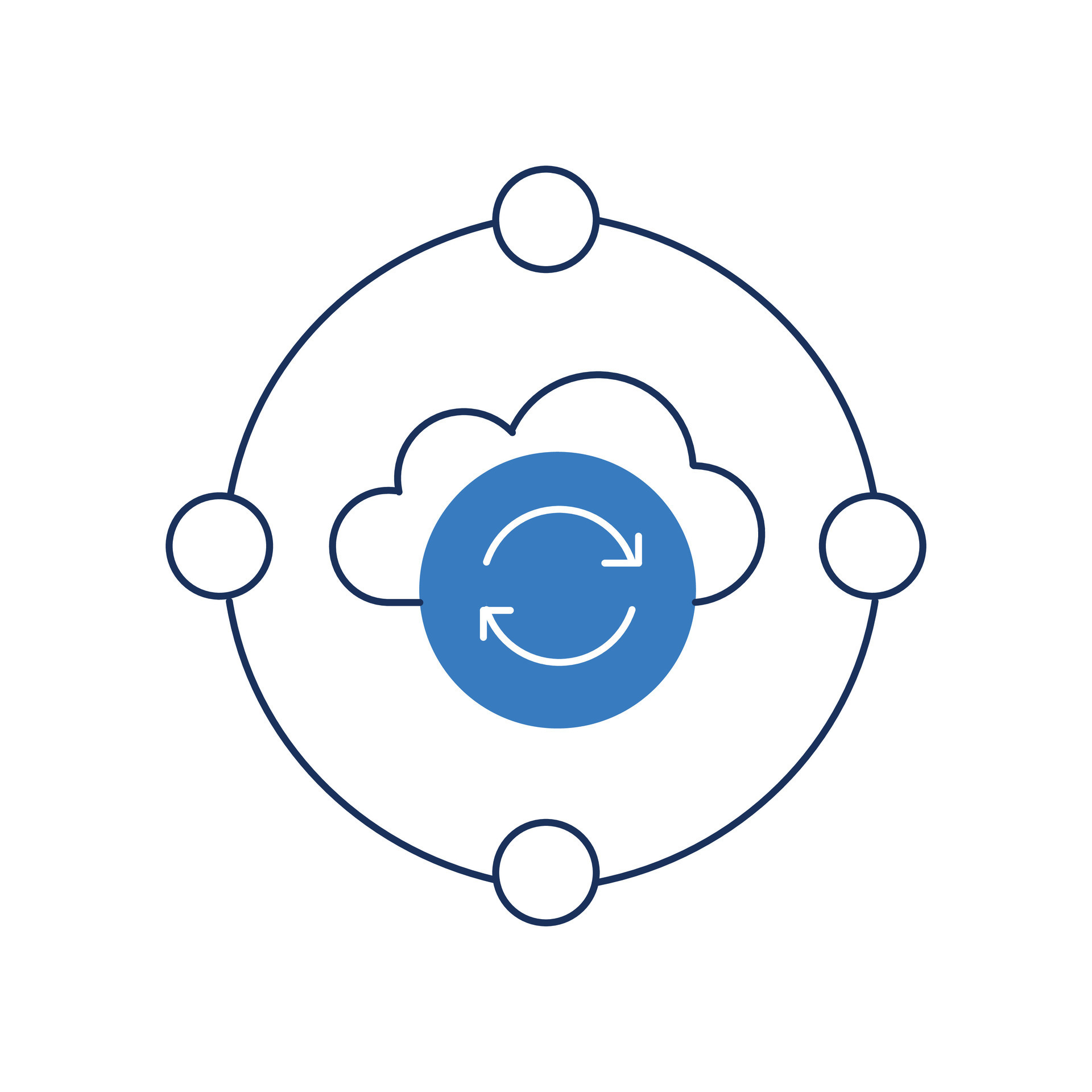 Cloud Synchronization Icon. Seamlessly Gather and Sync Online Data