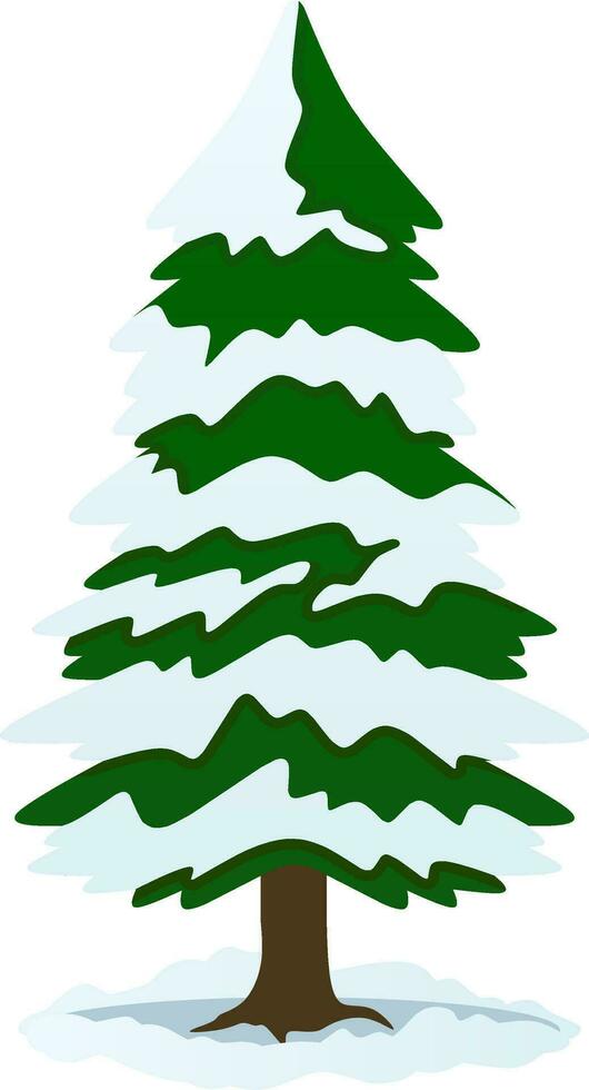 Winter pine tree icon vector. Snowy pine tree in the cold season. Pine tree design as an icon, symbol, winter or Christmas decoration. Tree icon graphic resource for cold season celebration design vector