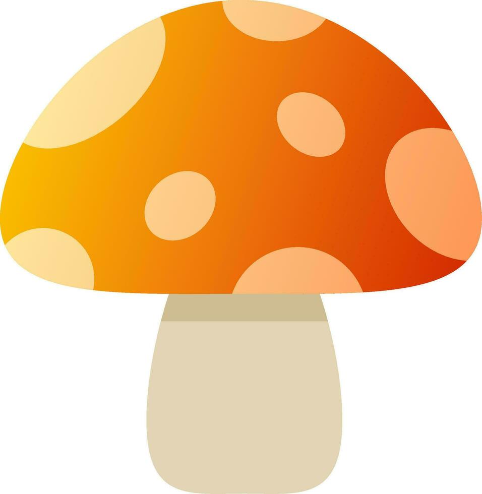 Autumn mushroom vector illustration. Fall season mushroom icon with gradient color. Fall season graphic resource for autumn icon, sign, symbol or decoration. Orange mushroom for icon autumn harvest