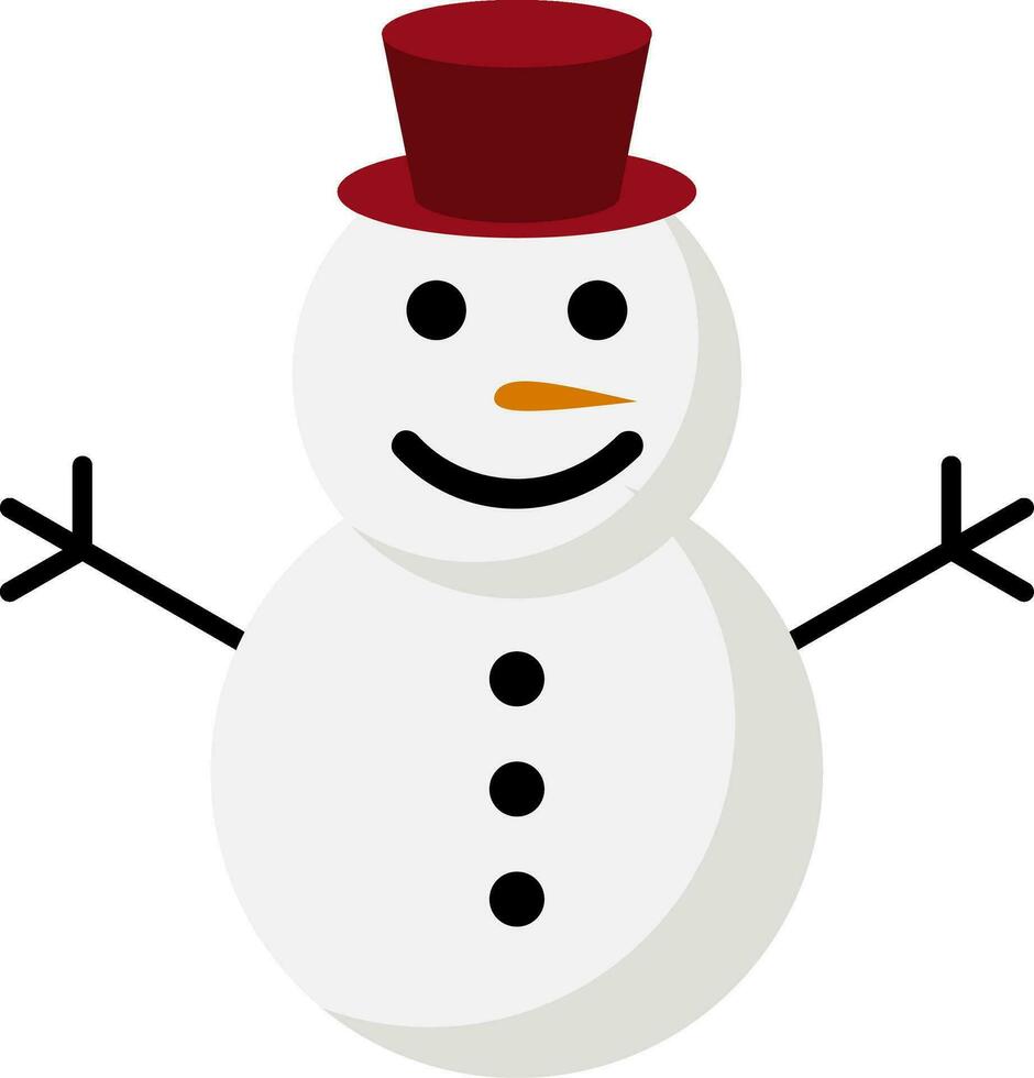 Snowman icon vector in the winter season. Snowman design as an icon, symbol, winter or Christmas decoration. Snowman icon graphic resource for cold season celebration design