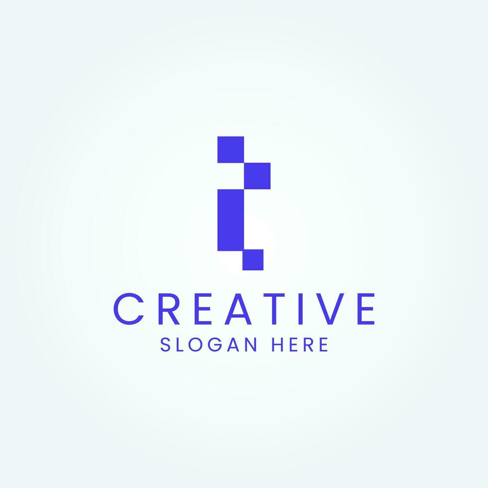 Alphabet Letter T tech logo design vector template