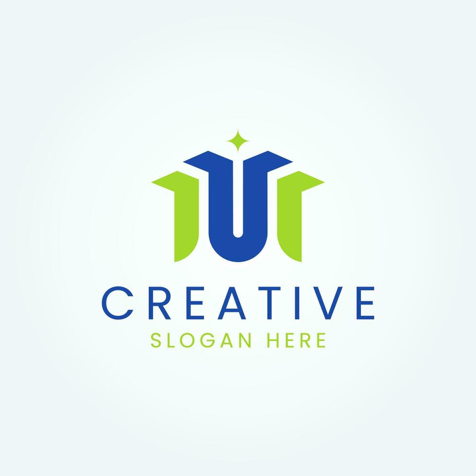 Abstract Letter MU Logo Design Vector Template