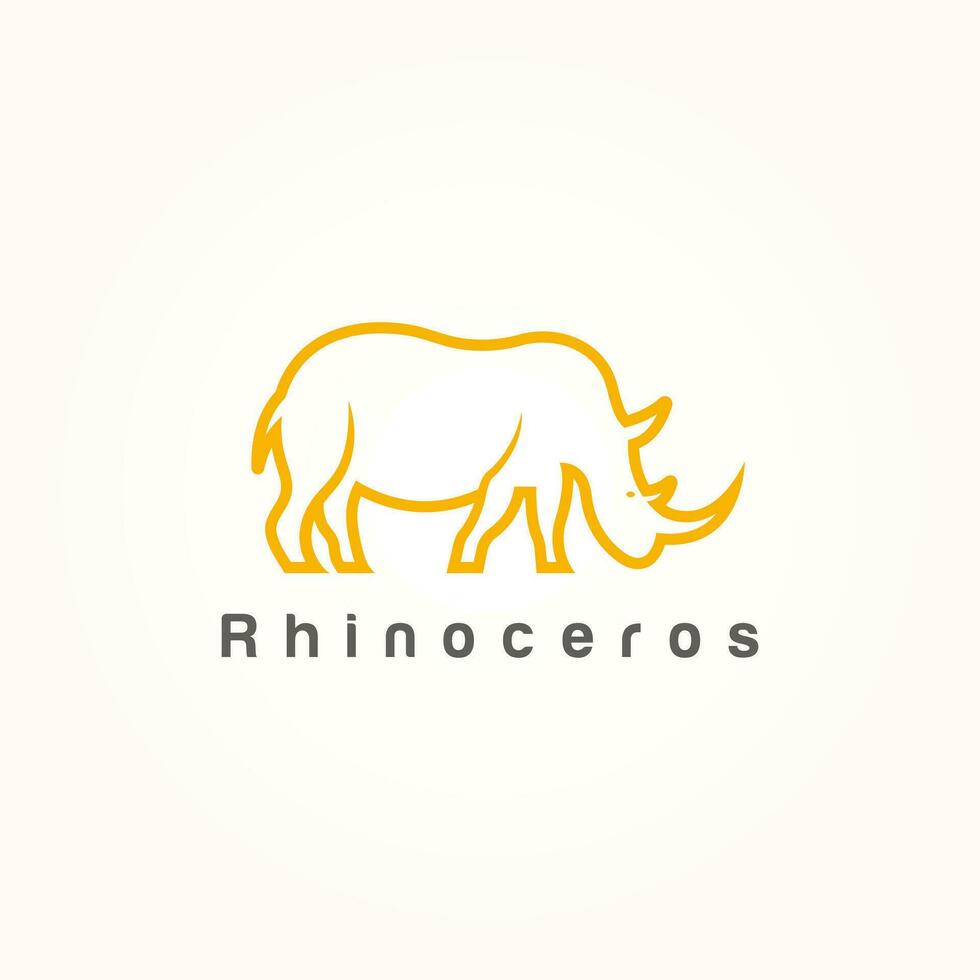 Rhinoceros logo design vector template