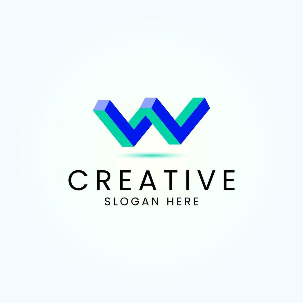 Creative and Modern Letter W Logo Design Vector Image