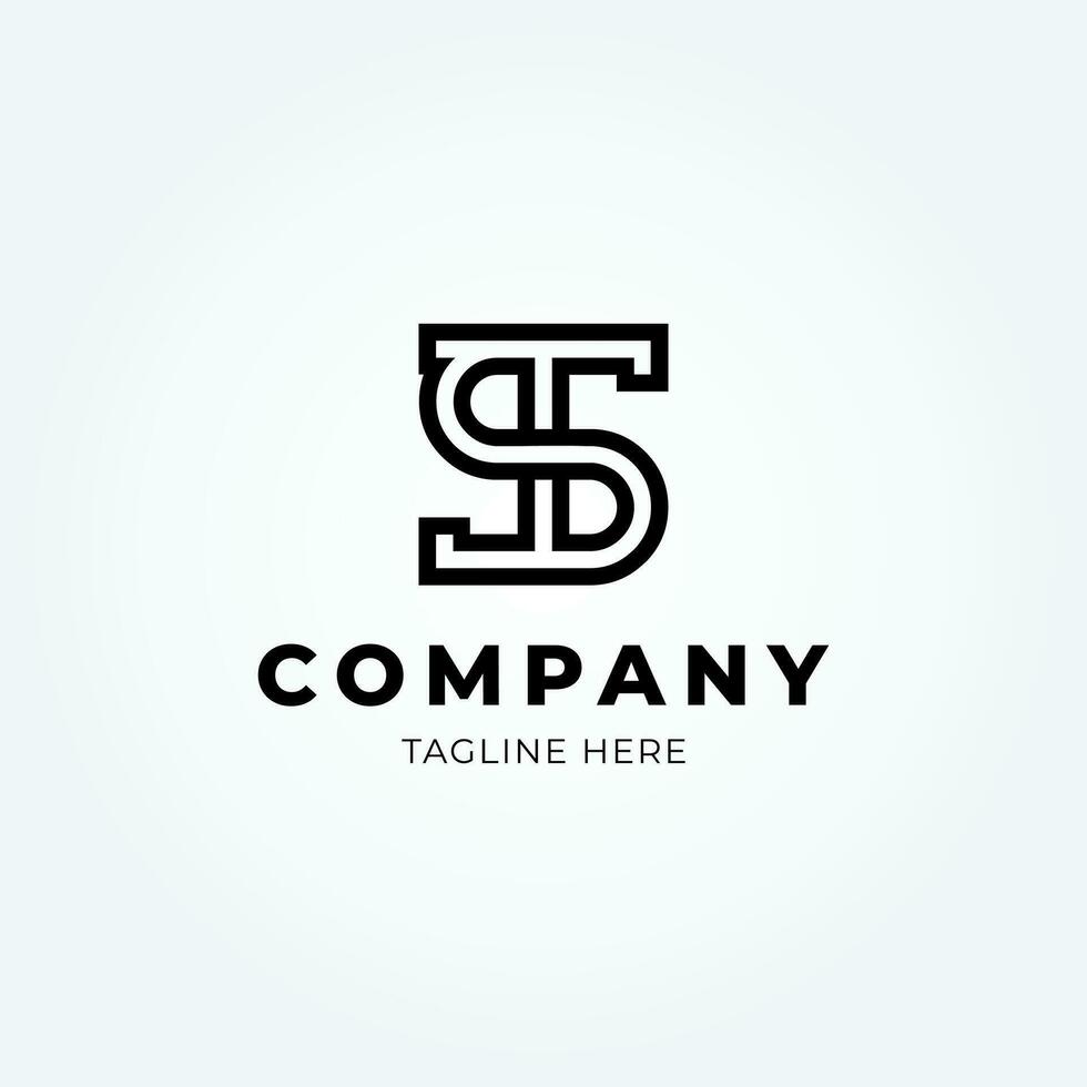 Abstract Letter ST or TS Logo Design Vector Template