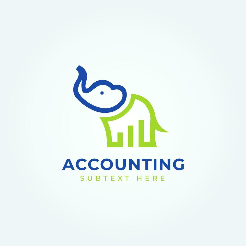 Unique Elephant financial logo with chart bar vector