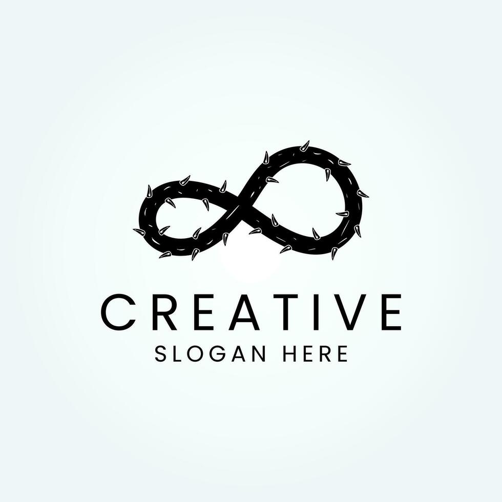 Infinity Barbed Wire Logo icon design vector template