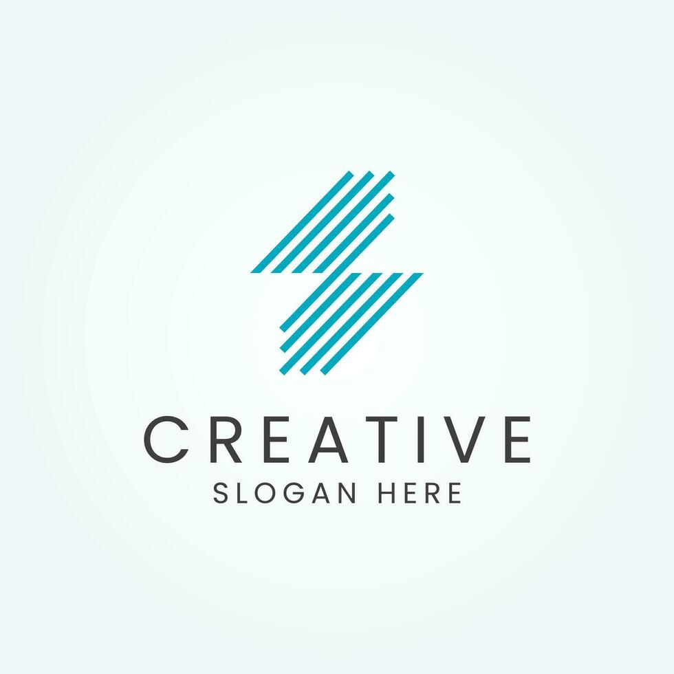 Alphabet Letter S tech logo design vector template