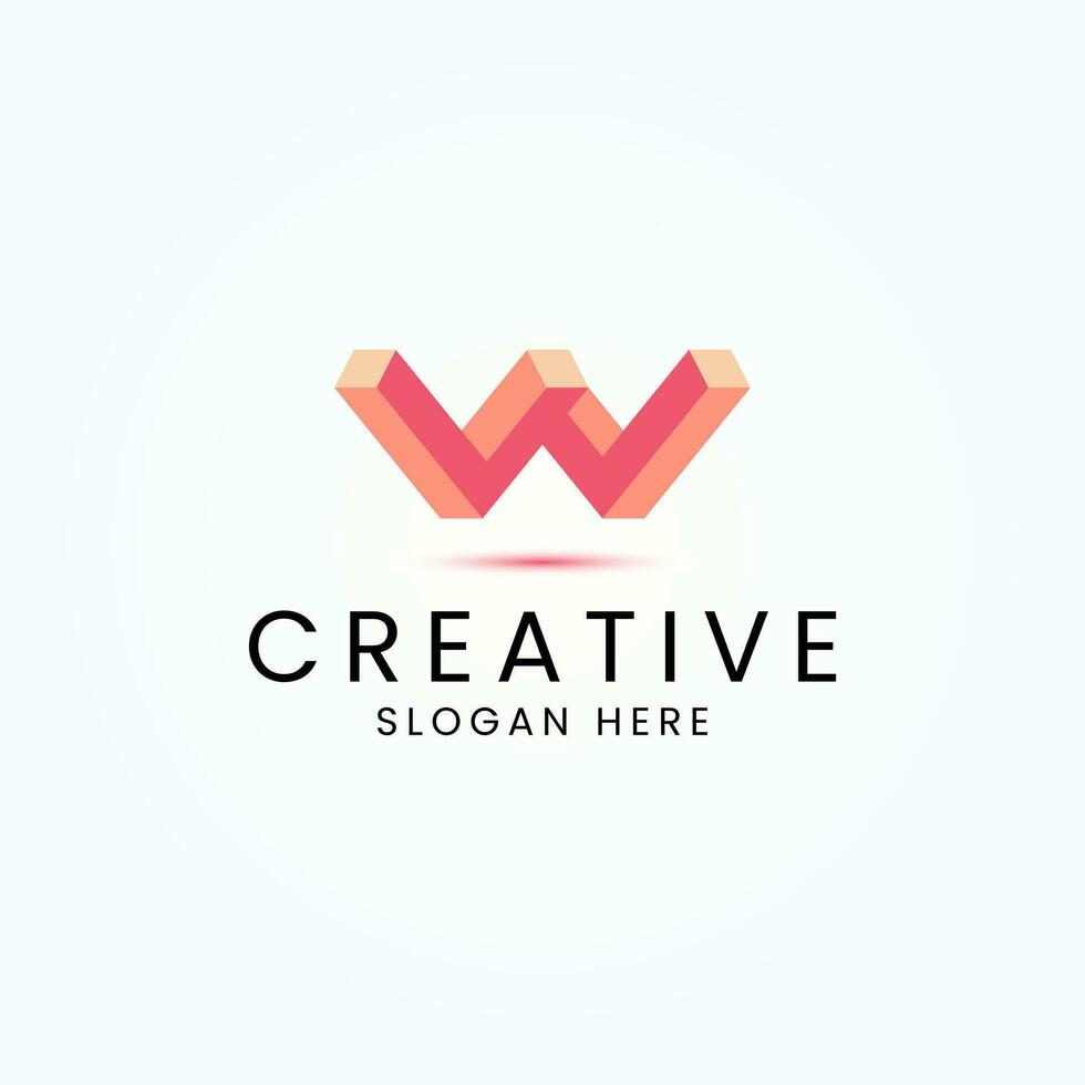 Creative and Modern Letter W Logo Design Vector Image