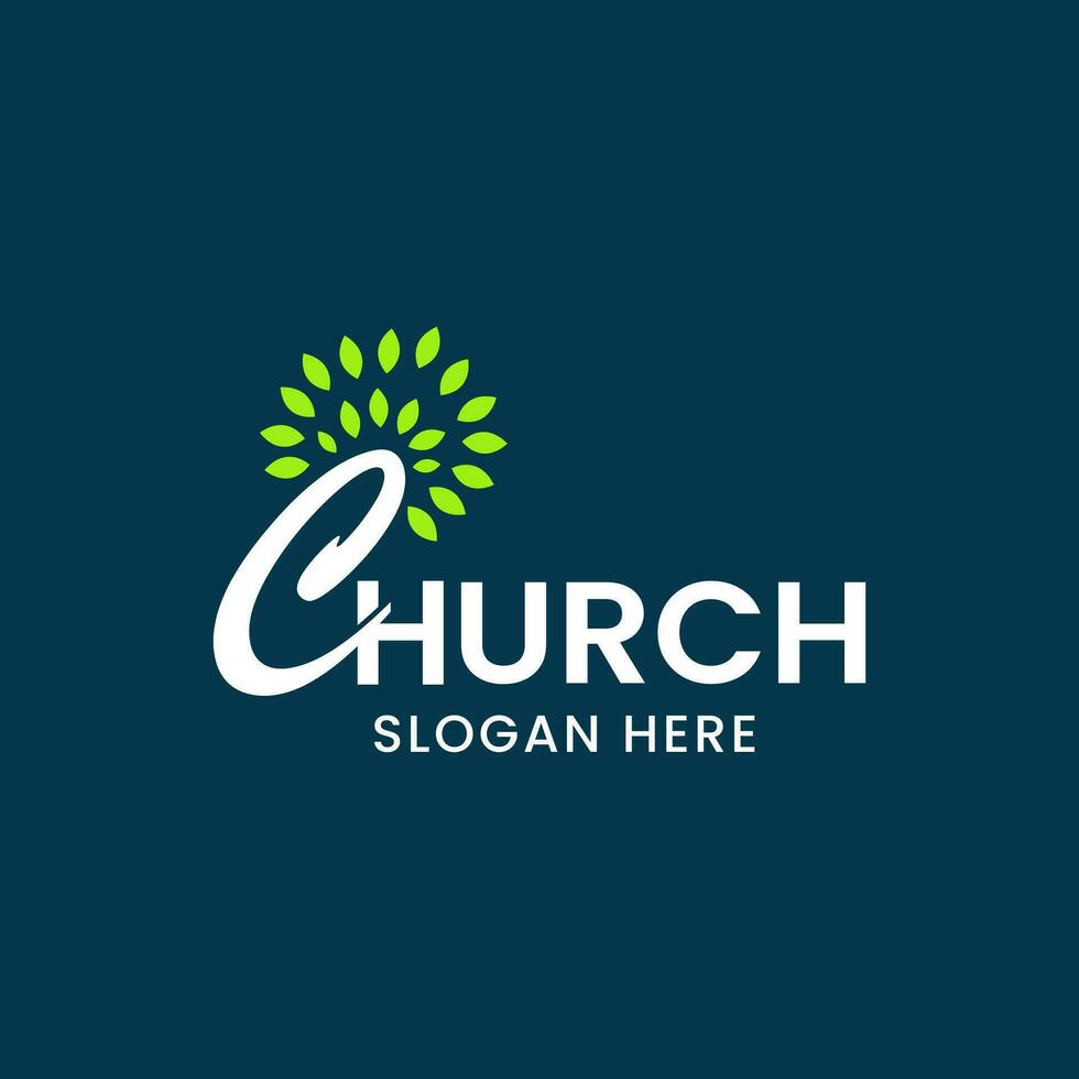 Modern Church tree logo design vector image