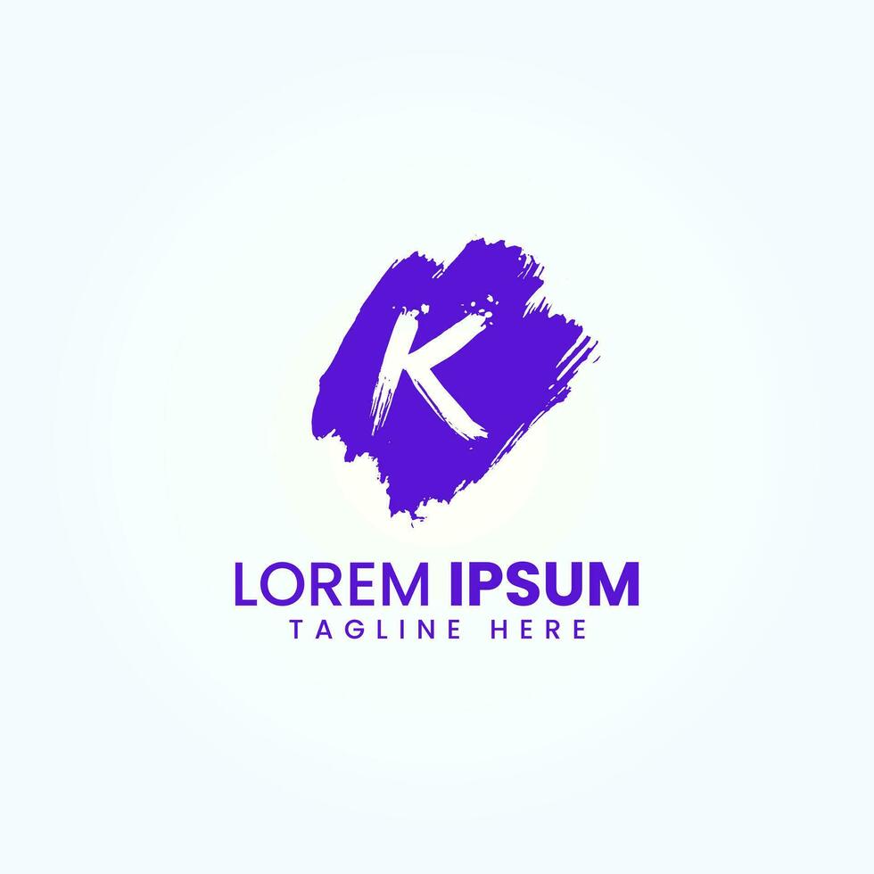 Abstract Letter K Grunge brush logo design vector template