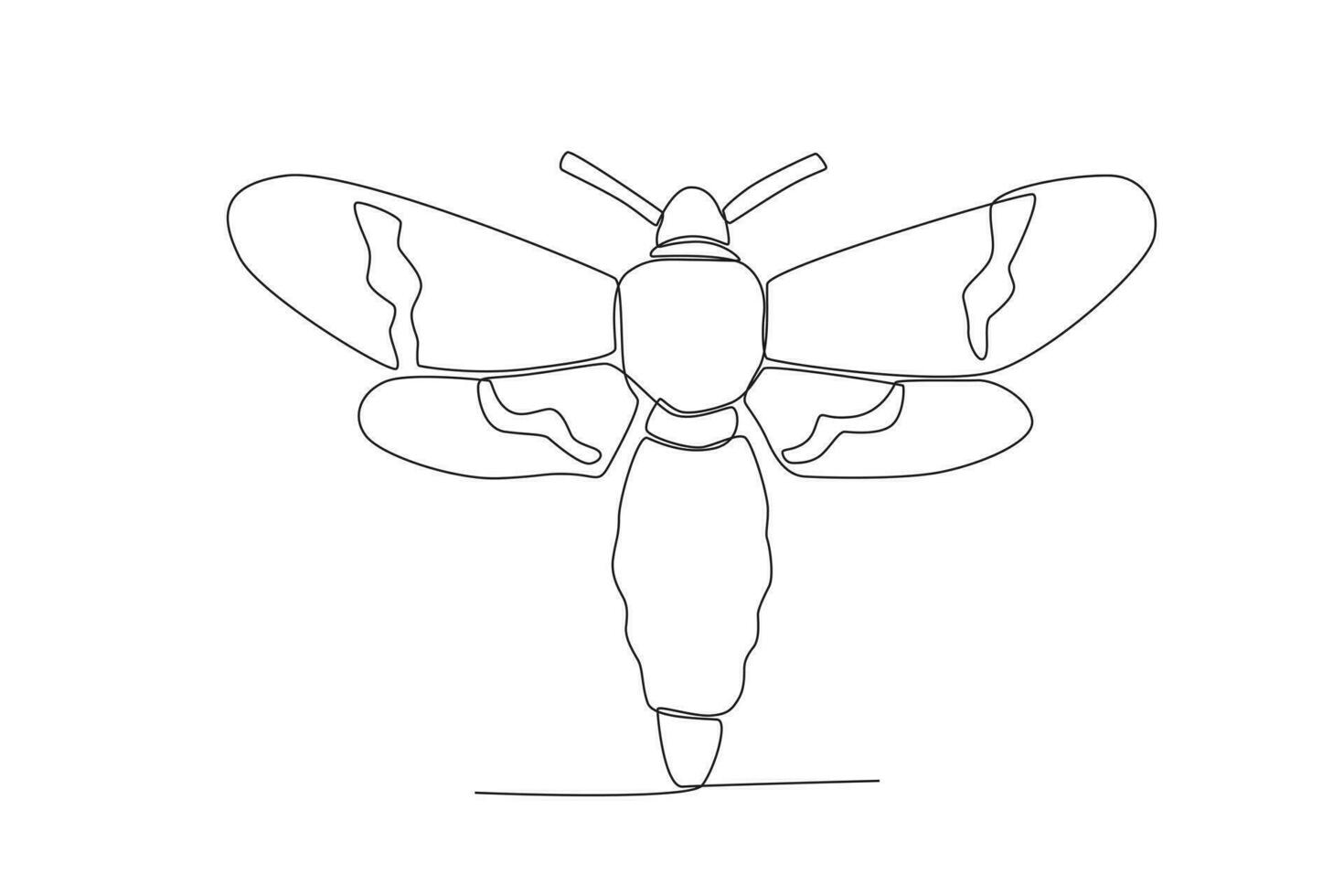 A single continuous line drawing of an moth for the farm's logo identity.  Single line drawing graphic design vector illustration