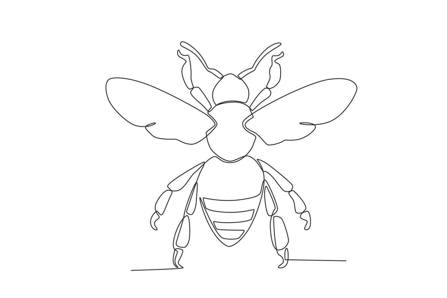 A single continuous line drawing of an bee for the farm's logo identity.  Single line drawing graphic design vector illustration