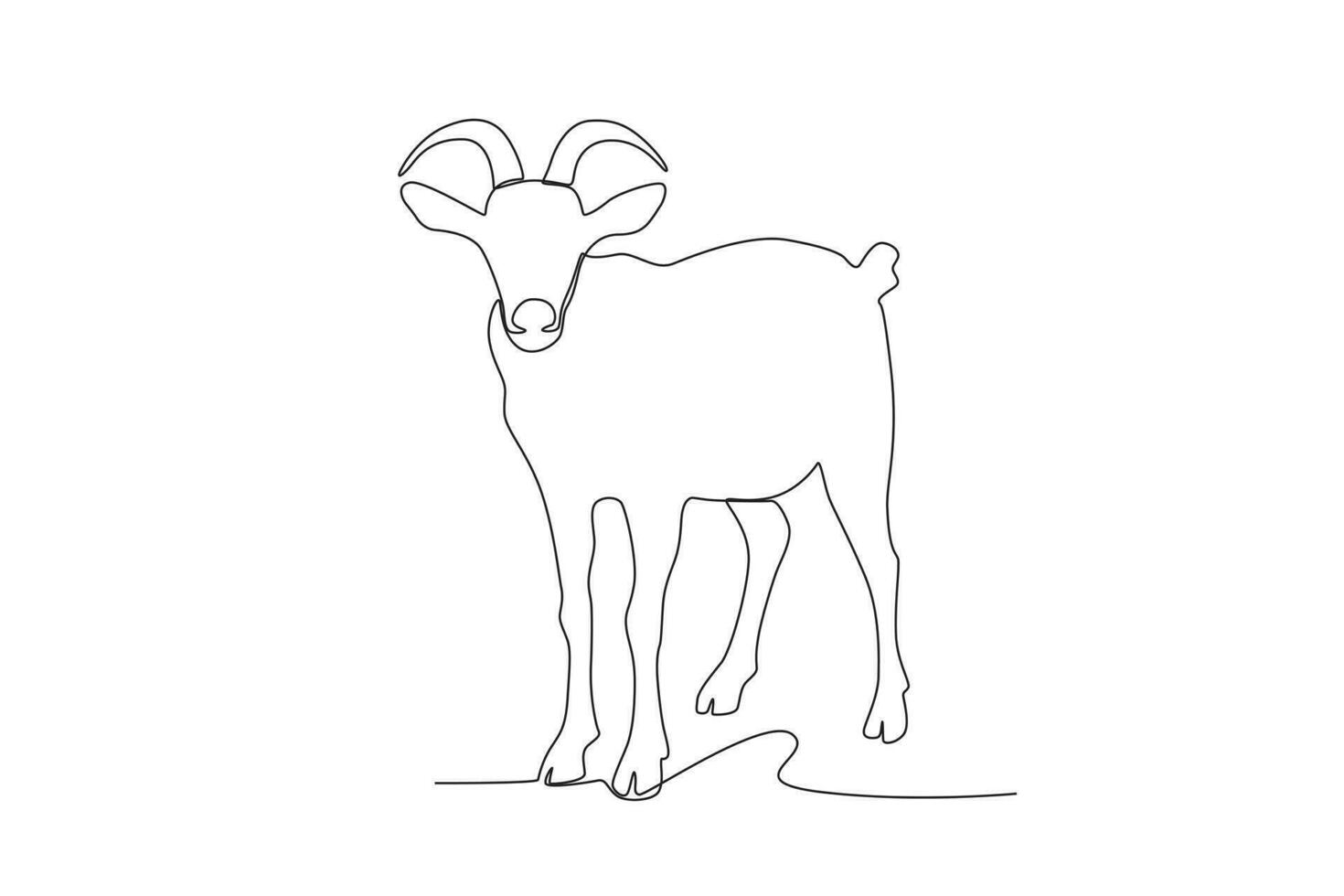 soltero uno línea dibujo de un cabra. continuo línea dibujar diseño gráfico vector ilustración.