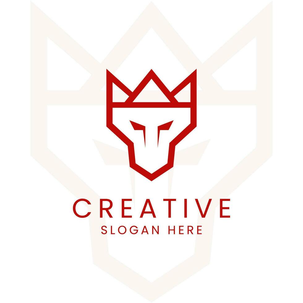 Abstract king Wolf Head Logo Design Vector