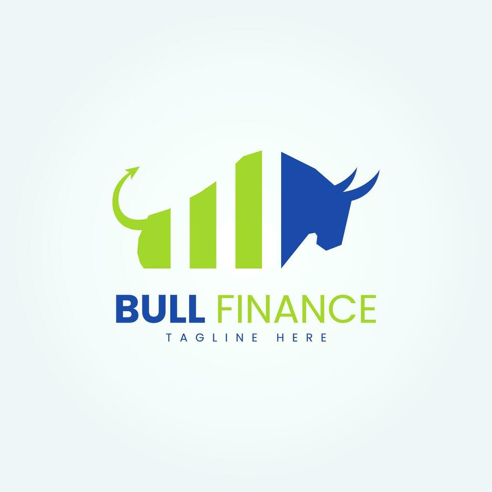 Financial bull logo design vector template