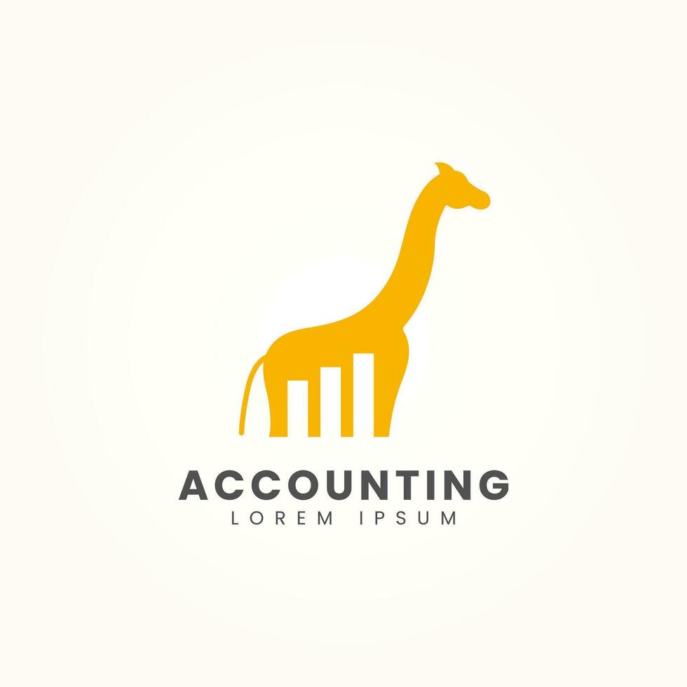 Giraffe finance chart logo design vector template