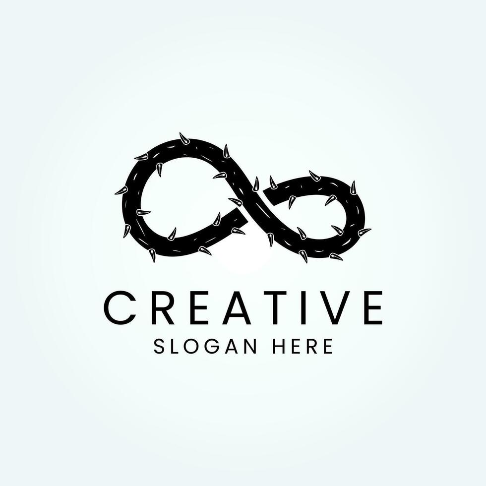 Infinity Barbed Wire Logo icon design vector template