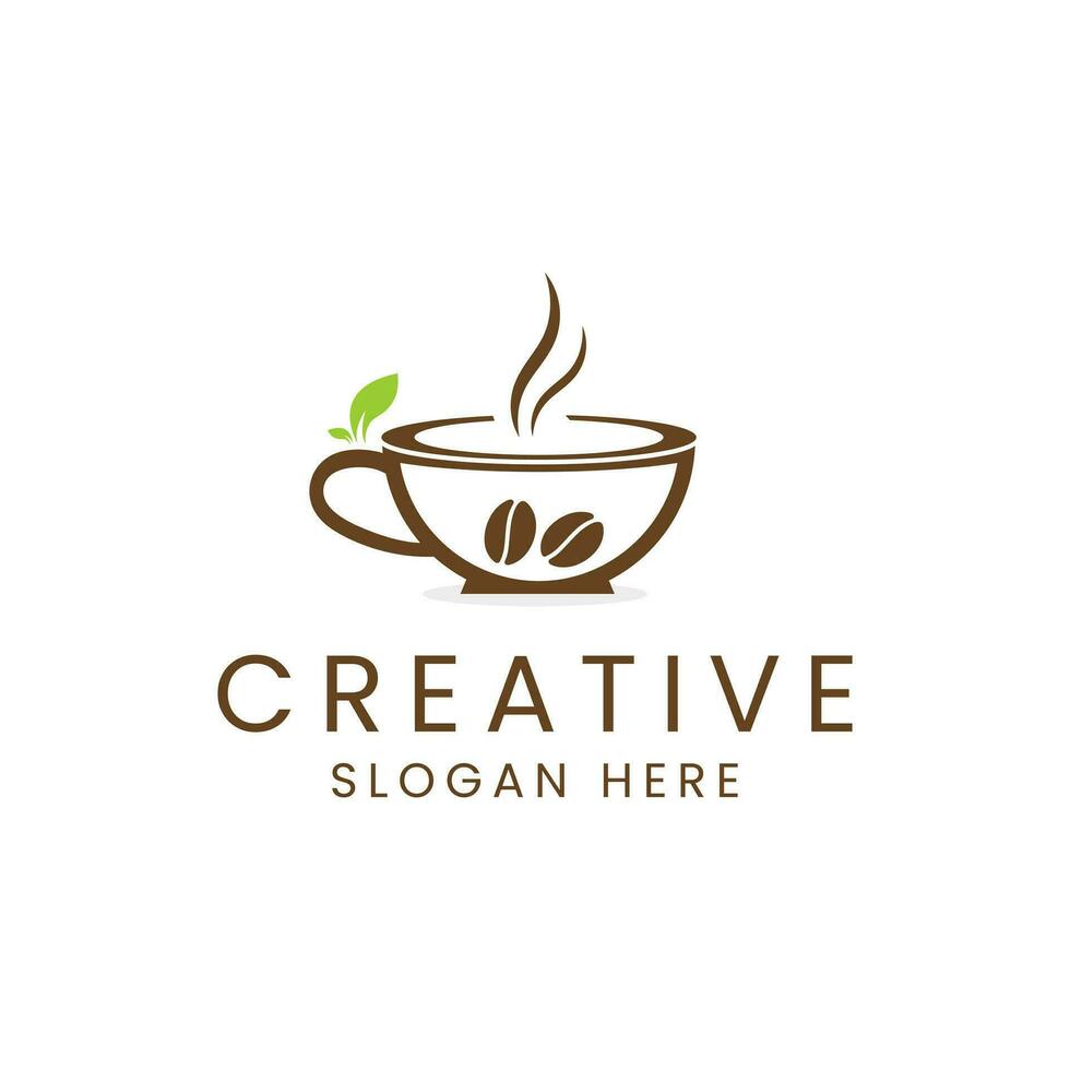 Green coffee logo design vector image