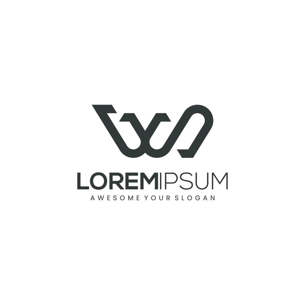 resumen letra ws logo diseño vector modelo