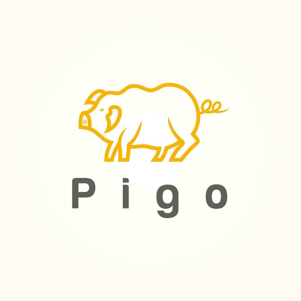 Modern Pig Logo design vector template