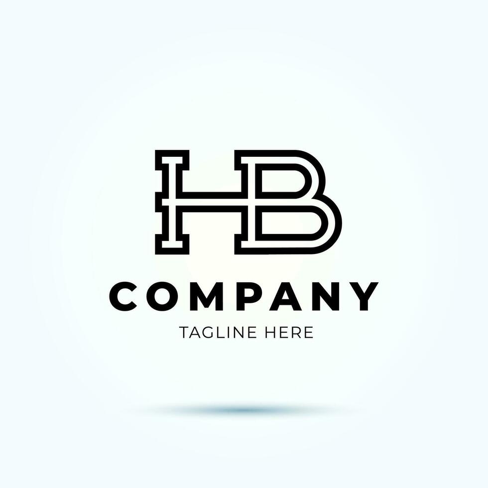 Initial Letter HB Logo Design Vector Image